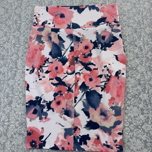 Silhouette Nyc Floral Stretchy Pencil Skirt XL White Pink Blue - Picture 6 of 9
